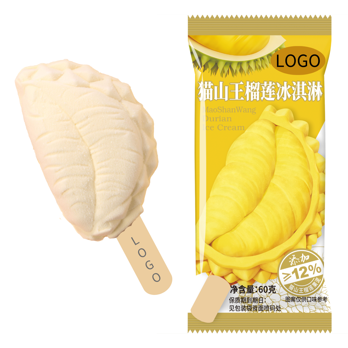 Durian-Shaped Ice Cream
